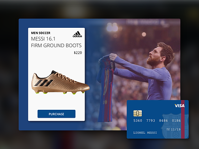 Daily UI #002 - Credit Card Checkout adidas barcelona dailyui messi soccer