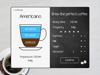 Daily UI #007 - Settings americano coffee dailyui espresso settings