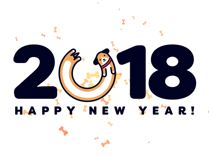 HAPPY NEW YEAR 2018 2018 dog happy new year