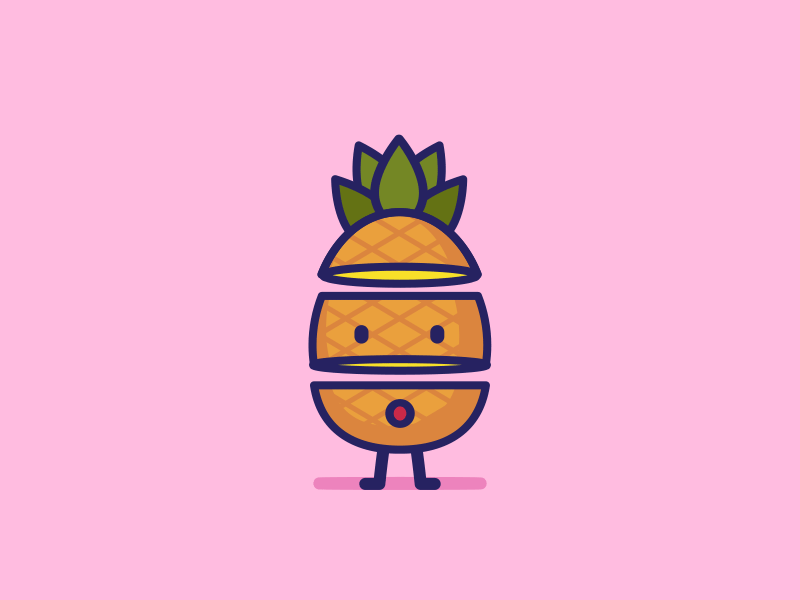 Hopping Pineapple animation character illustration pineapple