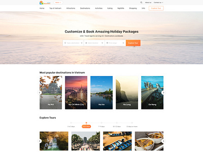 Concept Homepage of Vietnamdiscovery.com concept discovery travel ui uiux ux vietnam vietnamdiscovery.com