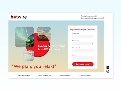 daily UI 003_travel agency landing page daily daily 100 challenge dailyui design hotwire landingpage ui