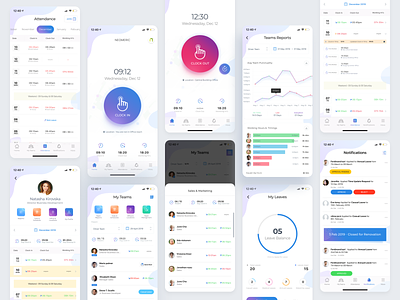Nock - Smart Attendance Tracking App app attendance iphone leave management leaves mobile reporting team time tracking ui design uxdesign