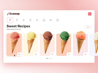 Icecream Landing page cream ice icecream landing page landingpage scoop sweet uiuxahmed website