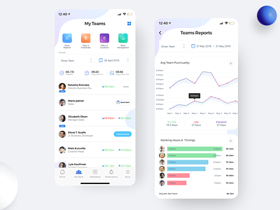 Team Attendance App & Report app attendance clean iphone leaves reporting team time tracking ui uiuxahmed ux