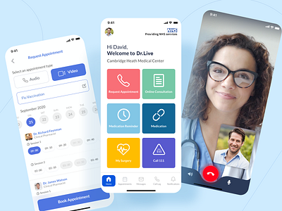 Healthcare App - Dr.Live app design doctor dr.iq dr.live health healthcare app hospital medical medical app medicine mobile uiuxahmed