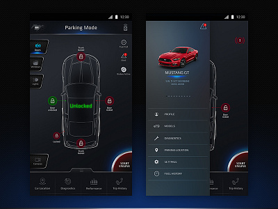 Car Control App Dashboard app application art car concept controling dashboard econceptions iphone management