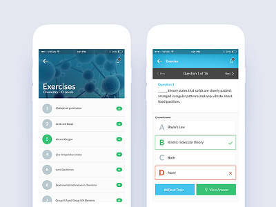 Learning Lab Exercises List app econceptions education iphone learning list science subject ui