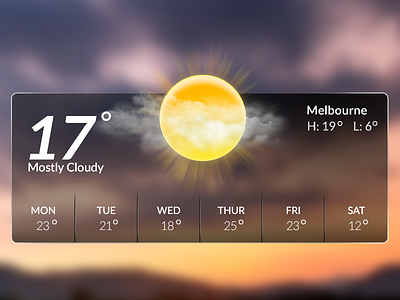 Mac New Weather Widget app cold dailyui heat ios11 sun temperature ui weather