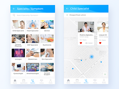 Medical App app design doctor ios iphone map medical symptom ui user interface ux