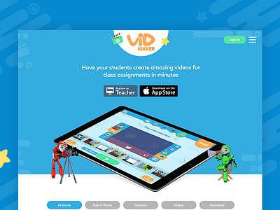 Vidmaker Home curriculum design editor fun galxyz game homepage kids me2ahmedhassan ui video vidmaker