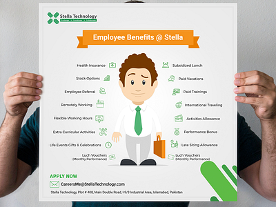 Employee Benefits infographics benefits career careers employee free infographic me2ahmedhassan poster stella stella technology