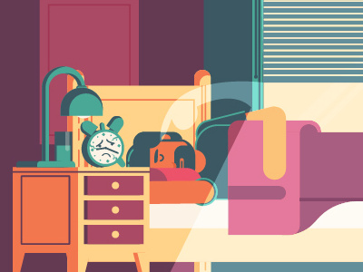 Tickle Tickle alarm clock bed bedroom character design color palette outline strokes