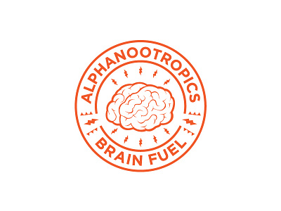 Concept logo for AlphaNootropics :: cutefunk :: brain brain logo concept cute cutefunk design lightning logo nootropic vector