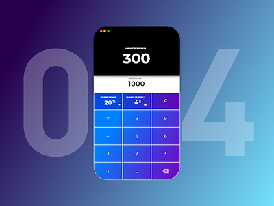 Daily UI #004: Calculator bill split calculator dailyui
