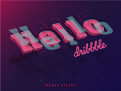 Hello! first hello lettering shot space typography