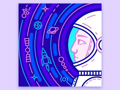 Cosmonautics Day astronaut creative design graphic design illustration illustrator picture space vector graphics