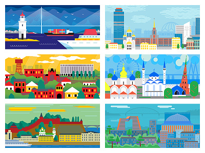 Cities of Russia cities of russia creative flat illustration graphic design illustration minimal vector