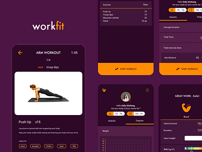 Workfit Workout App UI Exploration app design mobile ui ux workout
