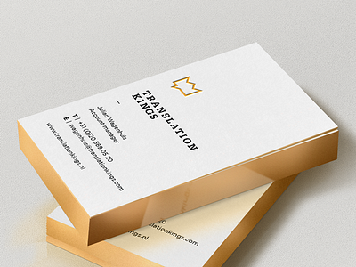 Translation kings branding business cards design gold graphic letterpress logo typography