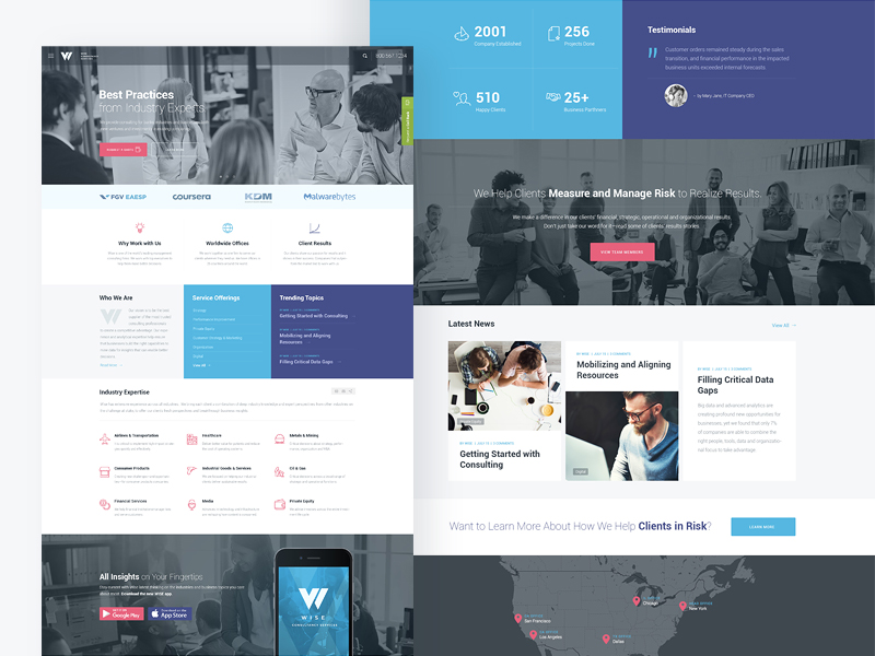 WISE - Consulting Agency by Denys Ambrosevych on Dribbble