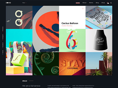 SOHO Pro photography portfolio theme ui web webdesign website wordpress