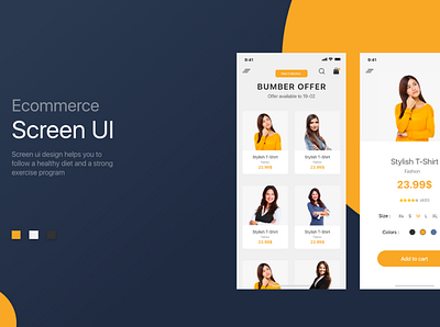 Commerce UI Design screens app branding design illustration illustrator logo typography ui ux web
