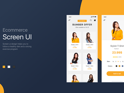 Commerce UI Design screens