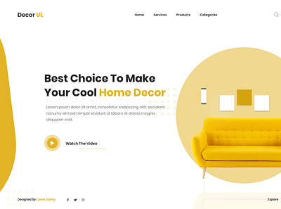 DecorUI app branding design flat minimal typography ui ux web website