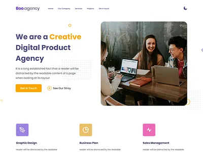 BooAgency UI Design Shot adobexd agency boo branding design ui uidesign uiux ux uxdesign web website