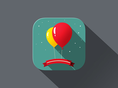 iOS 7 App Icon app baloons flat ios7 long shadow long shadow party