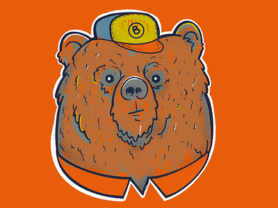 Old bear guy illustration bear orange procreate