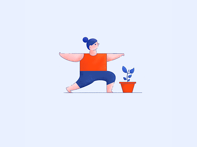 Yoga character exercise girl illustration plant procreate yoga