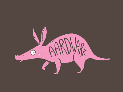 Long Sniffer aardvark animal character design hand drawn illustration photoshop