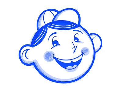 Fun time kid americana blue boy illustration kid mascot midcentury procreate retro texture