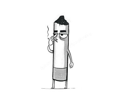 Cigarette guy black and white character design cigarette illustration smoking