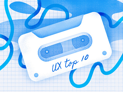 UX Podcasts blog post cover blog blog post blue illustration mixtape podcast ux ux podcast