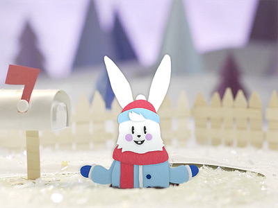 Jackrabbit Holiday Animation animation holiday paper craft rabbits winter