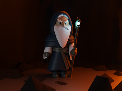 Wizard 3d blender cave character wizard