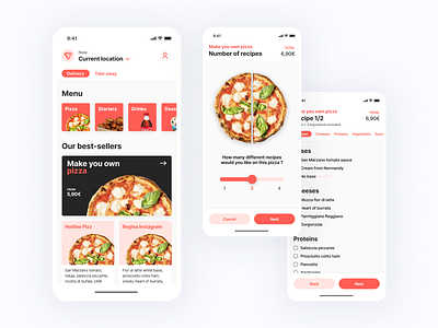 Pizza Delivery App food app mobile app mobile design mobile ui ordering pizza ui