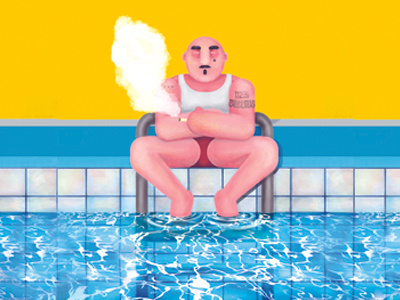 El Bandito adobe illustrato adobe photoshop character design gangsta smoking swimming pool