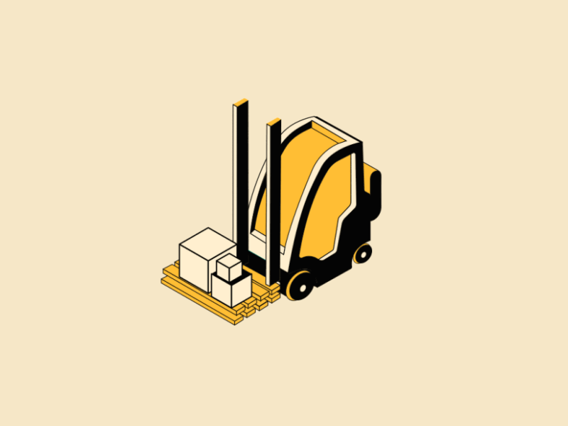 Forklift 2danimation after effects boxes interactive design isometric isometry lifting machine machines motion design presents vector web animation