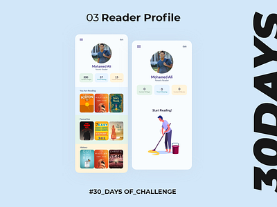 3 - Reader Profile app digital icon illustration minimal ui ux web