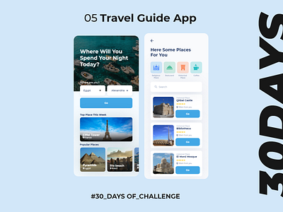 5 - Travel guide app design digital icon typography ui userexperience userinterface ux
