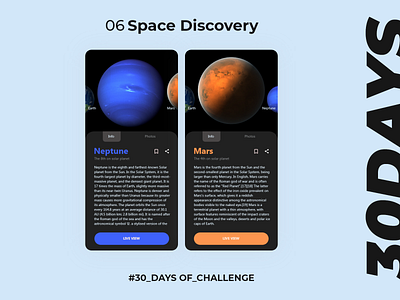 6 - Space Discovery app color design digital icon typography ui ux web