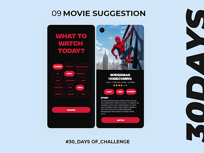 9 - Movie Suggestion ai app cinema color design movie movie app movie poster movie posters typography ui ux watch
