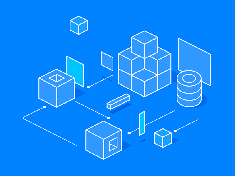 Blue isometric animation geometry gif illustration isomerty isometric motion