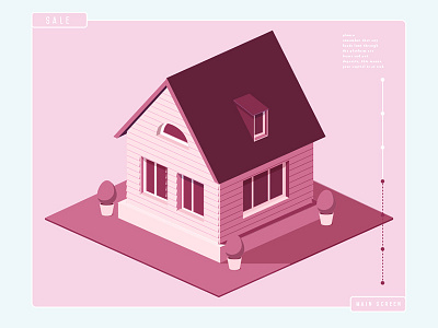 House sale backyard home house illustration isomerty isometric pink real estate roof sale screen window