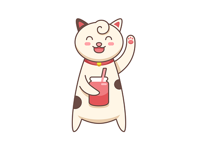 Happy kitten baby cat characters illustration kitten pet smoothie sticker sweet