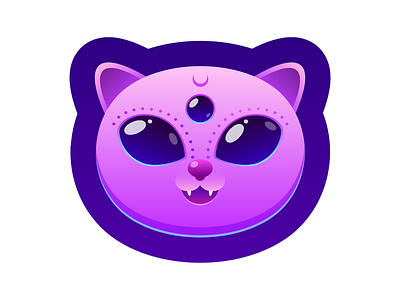 #11 alien cat character design illustration purple sticker vector violet